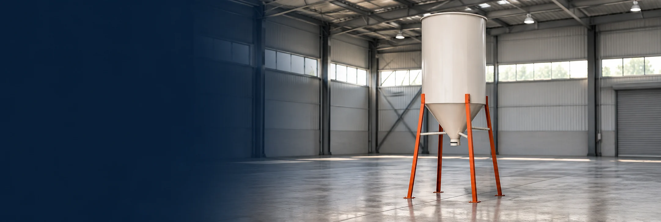 Silos Plastimax em ambiente industrial — ambientação ilustrativa gerada por IA