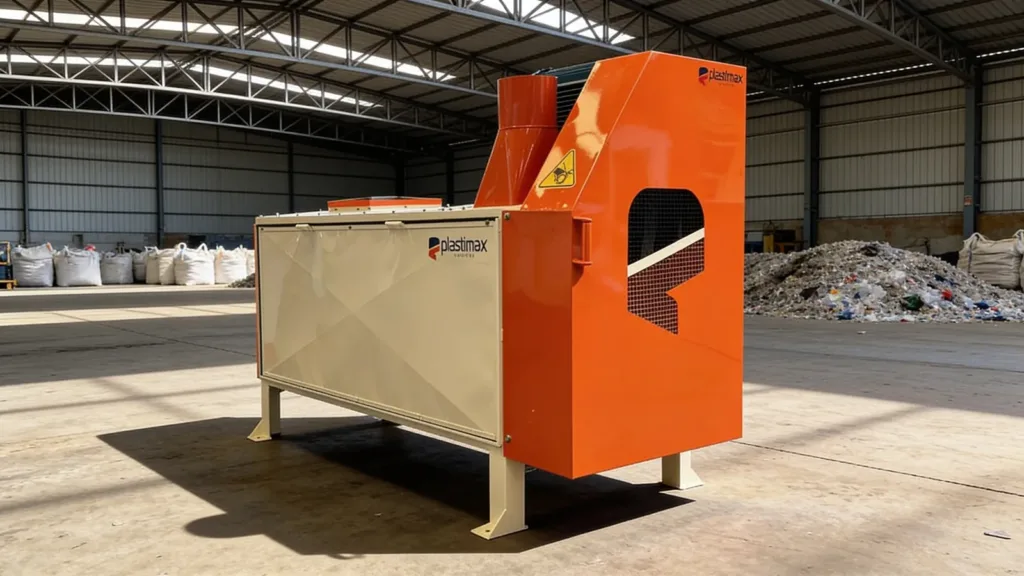 Lavadora e secadora de plástico Plastimax com ciclone em uma linha de reciclagem