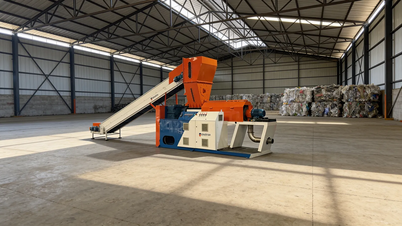 Squeezer Plastimax secando filme plástico lavado por compactação em uma recicladora