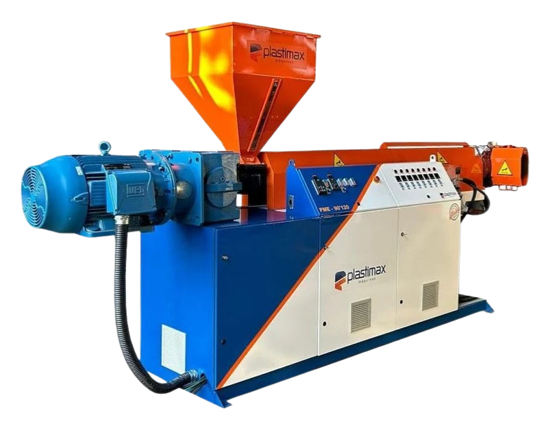 Extrusora tradicional Plastimax — Modelos disponíveis: PME 90 e PME 120, Vista 1